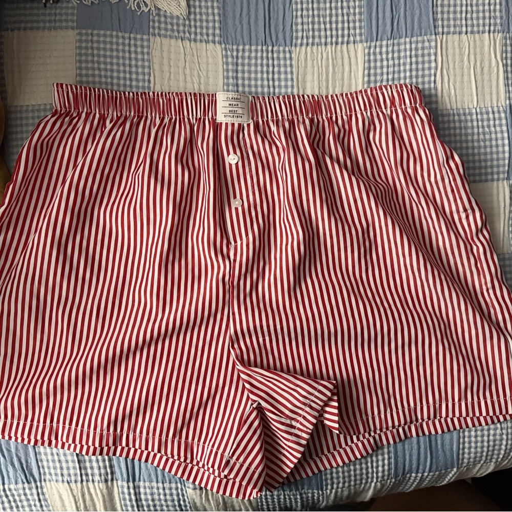 Classic Red and White Striped Boxers